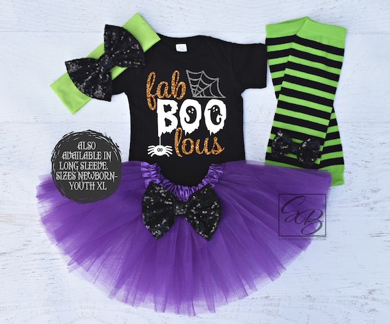 Fab Boo Lous, Halloween Outfit Girl, Halloween Shirt Girl, Halloween Shirt Kids, Baby Girls Halloween Outfit, Baby Halloween HWN (PURPLE)