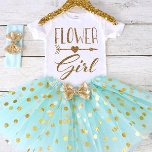 Flower Girl. Arrow. Flower Girl Shirt. Flower Girl Outfit. Flower Girl Tutu Outfit. Flower Girl TShirt. Rehearsal Dinner. S29 FWG (AQUA)