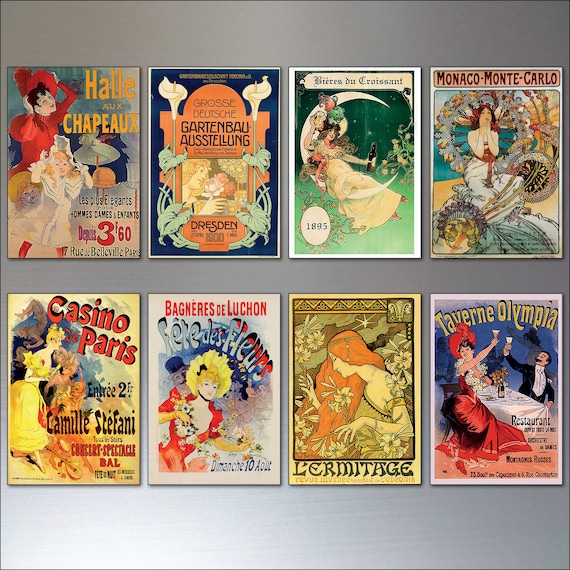 Vintage French Art Nouveau Shabby Chic 002 Retro Poster Print Art A3 SIZE