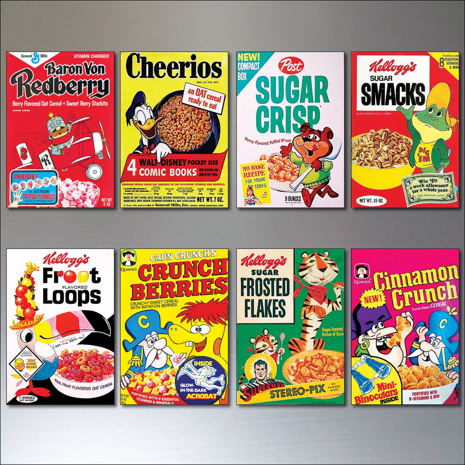 Vintage Cereal Box Fridge set of 8 large Retro Etsy