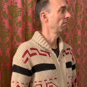 Vintage 1970s Full-Zip Pendleton Wool "Big Lebowski" Heavyweight Cardigan, Westerley