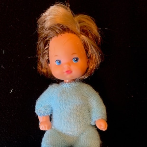 Vintage Heart Family Baby Doll 1976 / 1970s Barbie Doll Rosebud Collection / Blue Eyes Small Baby Doll