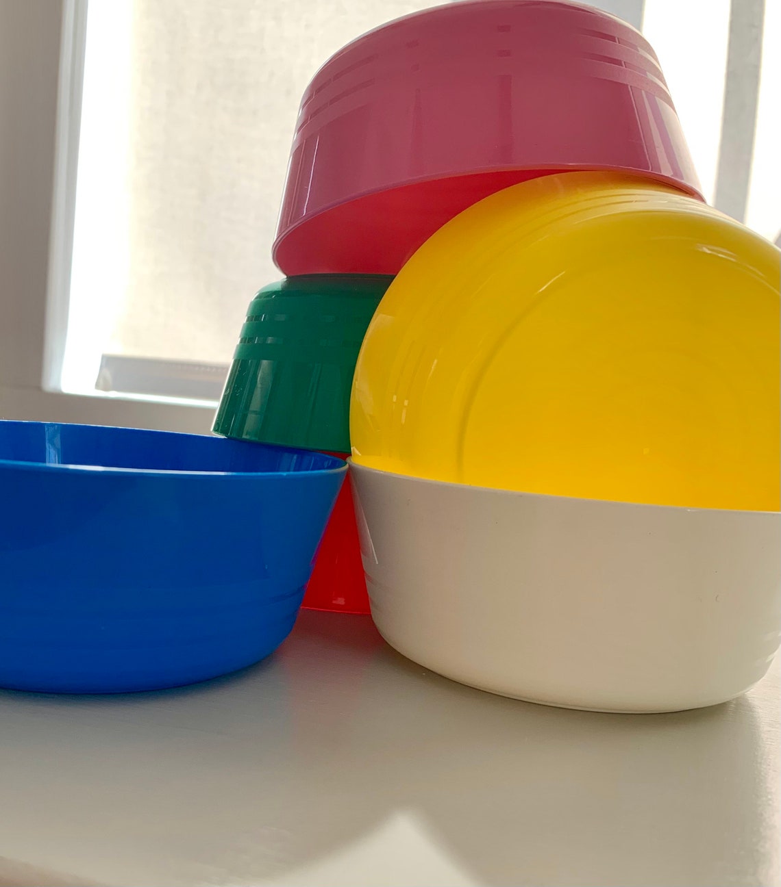 IKEA Kids Kitchen Bowls Plastic Multicolored Unbreakable Etsy