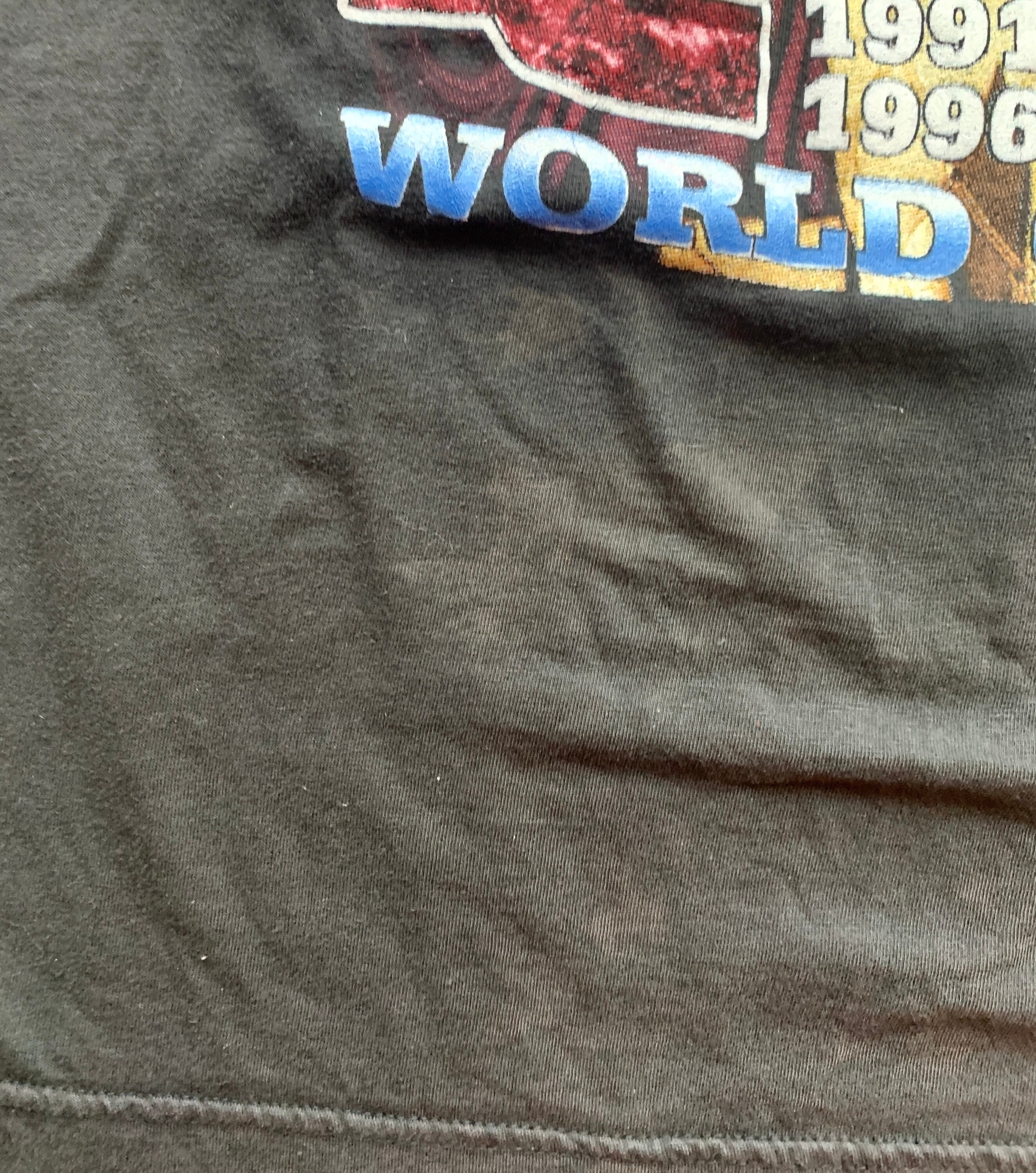 Vintage Chicago Bulls T Shirt Double 3 Peat 90's Michael Jordan