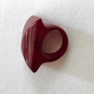 Vintage Maroon Red Plastic Resin Ring