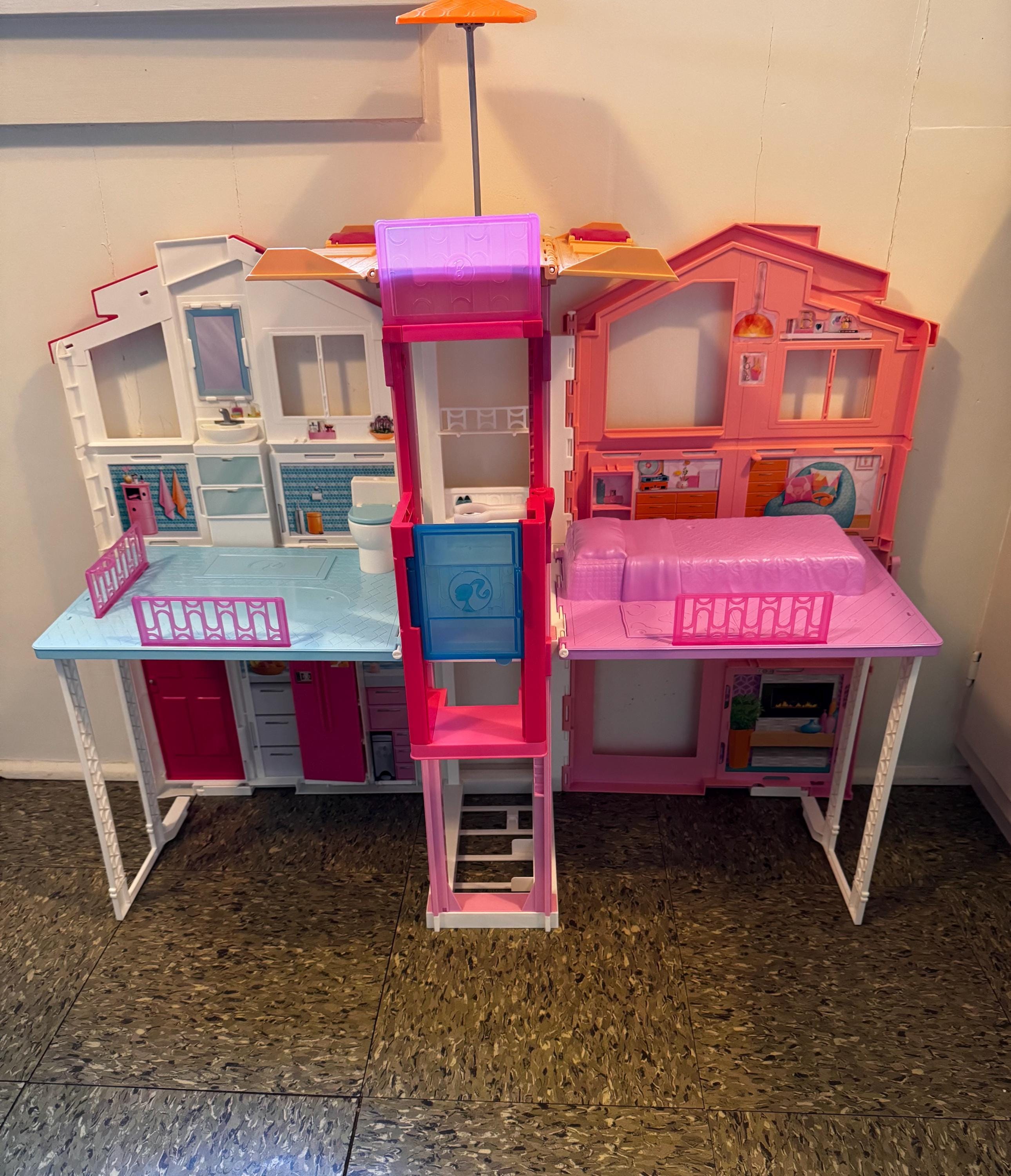 Town House Barbie House Story Dream Barbie Doll Pink Town House