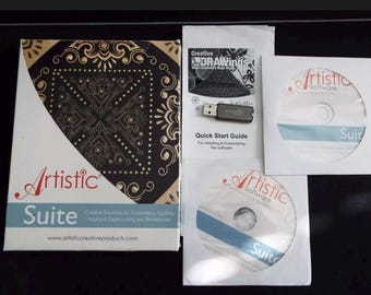 Artistic Suite Software for Digitizing Sewing, Monograms, Rhinestone Application and Quilting (New in Box)