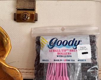 Vintage Goody Hair Curler Set – Small Ball-Tip Brush Rollers (Unopened, Old Stock)