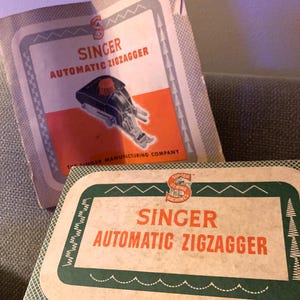 Vintage Singer Sewing Machine Parts: Automatic Zigzagger with Cams in Original Box / Antique Sewing Accessory
