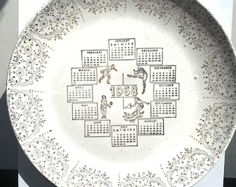 1968 Calendar Plate, 10 1/4