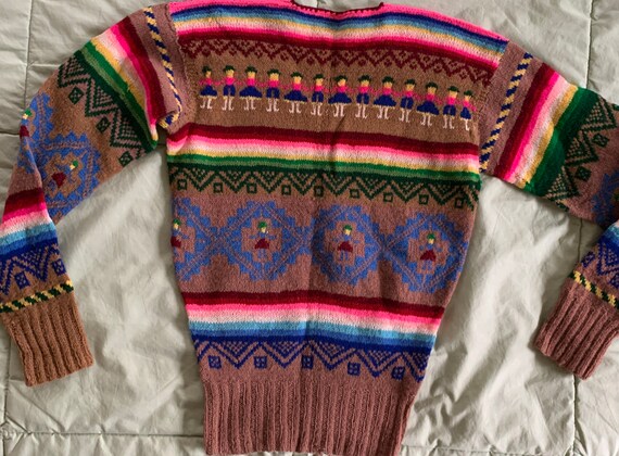 Vintage 1970s Scandinavian Ski Wool Striped Color… - image 9