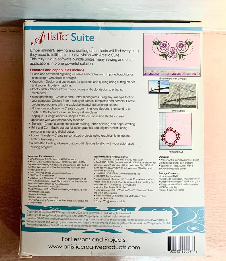 Artistic Suite Software for Digitizing Sewing, Monograms, and Quilting ...