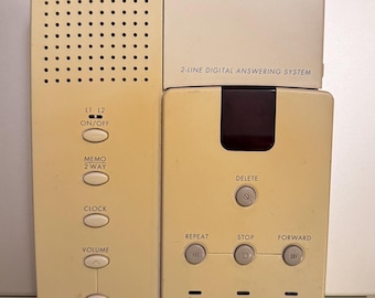 Vintage 1980s AT&T Double-Line Digital Answering Machine, Works