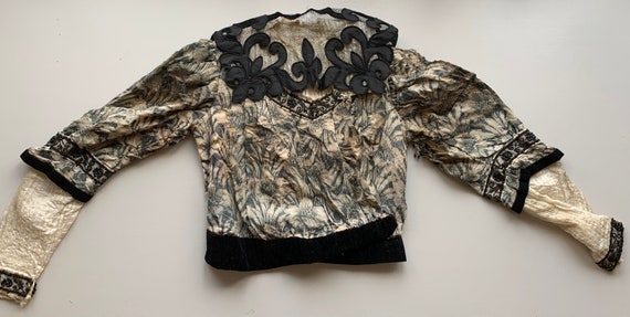 Vintage Costume- Gilded Age Antique Black Lace Be… - image 1
