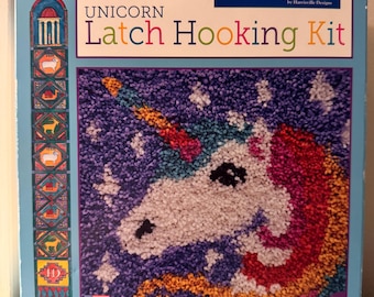 Kit para alfombra de lana con gancho de unicornio, Friendly Loom Harrisville Designs