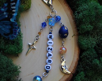 Handmade Wizard Keychain, Bag Charm, Bag Charms, Purse Keychains, Fantasycore, Whimsical Accessories, dnd