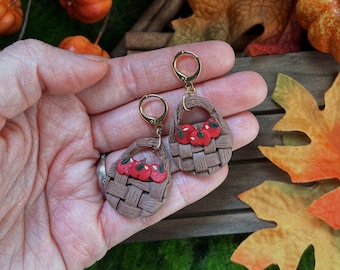 Apple Picking Baskets Fall Inspired Polymer Clay Earrings