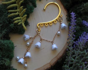 Fantasy Ear Hanger, Renaissance Jewelry, Fantasycore Jewelry, Ear Danglers, Ear Wraps