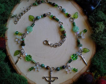Fantasycore Charm Necklace, Handmade Jewelry, Medievalcore, Renaissance Faire Jewelry, Forestcore