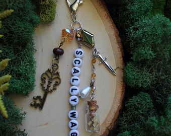 Handmade Piratecore Keychain, Bag Charm, Bag Charms, Purse Keychains, Fantasycore, Whimsical Accessories, Pirate