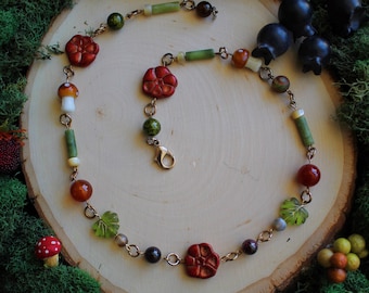 Handmade Fairycore Minimalist Charm Necklace, Ren Faire, Whimsical Jewelry, Forestcore, Goblincore Aesthetic