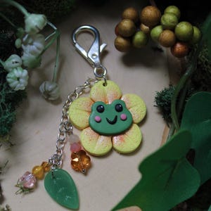 Handmade Frog Keychain/Bag Charms, Fairycore Bag Charms, Purse Charms, Purse Accessories, Whimsical Keychains, Cottagecore Bag Charm