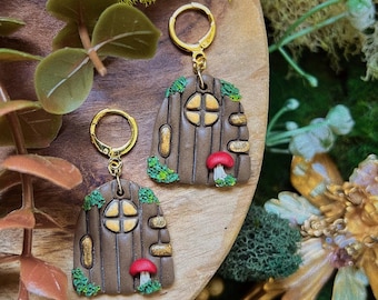 Polymer Clay Fairy Door Earrings, Fairycore, Medievalcore, Fantasy Earrings, Fantasy Jewelry, Bookish