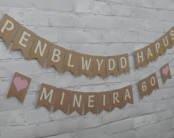 PENBLWYDD HAPUS BUNTING.  Welsh birthday bunting.
