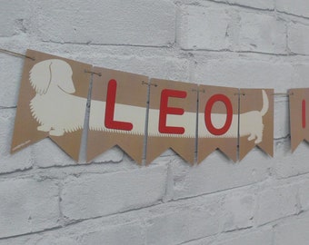 Dachshund Sausage Dog Birthday Bunting, Pet Decorations.
