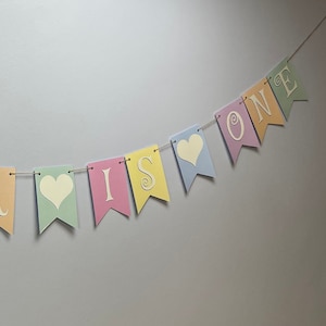 Pastel birthday bunting banner