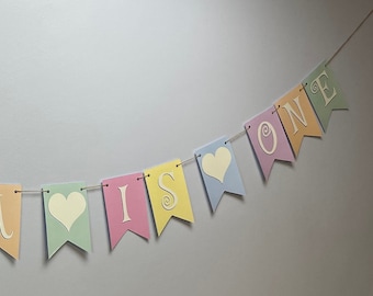 Pastel birthday bunting banner