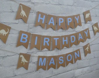 Dinosaur Birthday Bunting,  Dinosaur Party. Smooth font