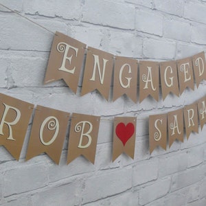 Engaged Bunting Banner Garland.  Engagement Bunting Banner Garland, NEXT DAY posting option