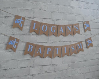 Personalized Baptism Bunting: Custom Christening Banner