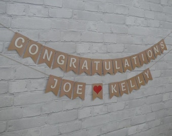 CONGRATULATIONS Bunting Banner, Ready in 1 day, For Wedding, Engagement or other Celebration.