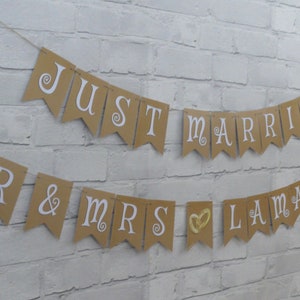 Just Married MR & MRS Wedding Bunting Banner.  Next day posting.
