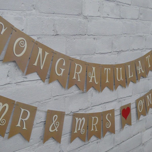 MR & MRS Congratulations Wedding Bunting Banner.  Next day posting.