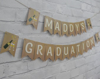 Personalised Graduation Bunting Banner.  Graduation Decoration.  Personalised lock down graduation.