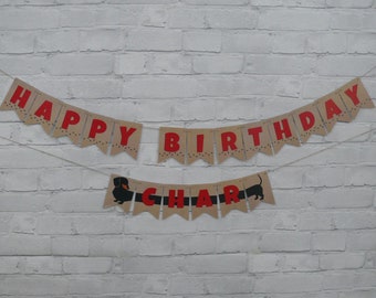 Dachshund Birthday Decoration, Sausage Dog Birthday Bunting, Pet Decorations