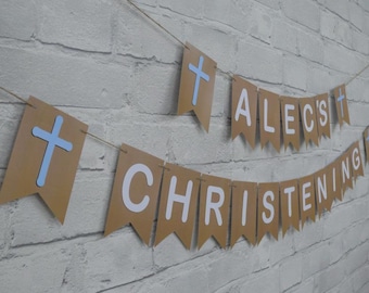 Traditional Christening, Baptism or Communion Bunting.
