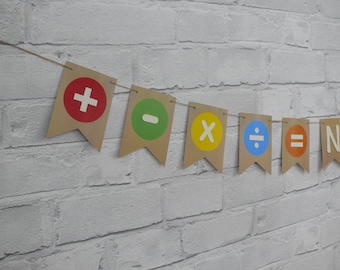 Mathematics & English Classroom Bunting.  Classroom Decoration.