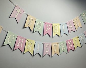 Personalised Baptism / Christening Bunting.  Pastel Colours