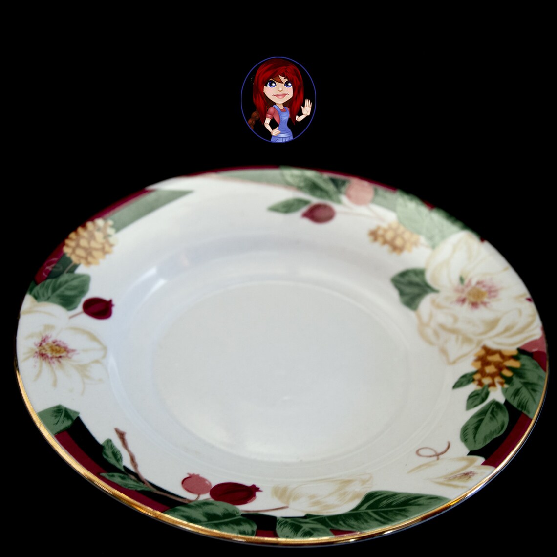 TIENSHAN Magnolia Fine China 8piece Set 6 Plates & 8 Bowls Mint