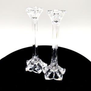 Ensemble de 2 magnifiques bougeoirs en cristal Mikasa Firestar en forme d'étoile BEAU !