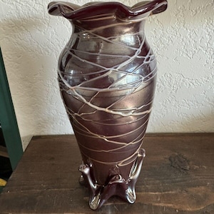 Vintage Kralik Iridescent Art Glass Loetz Rindskopf Era Vase OOAK