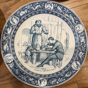 Antique WEDGWOOD Ivanhoe Luncheon Plate Blue 9 1/4"