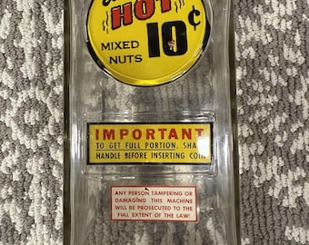 Ajax Challenger, Log Cabin Hand Blown Nut Machine Globe With Decals - 015