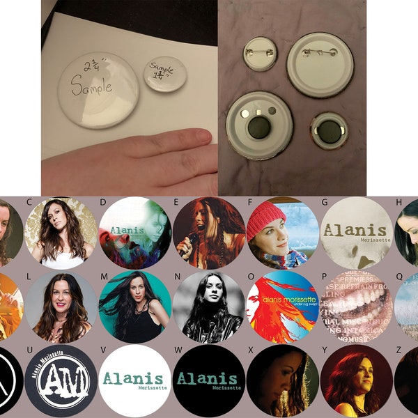 Alanis Morissette Pin back Boutons et aimants 2.25 » ou 1.25 »