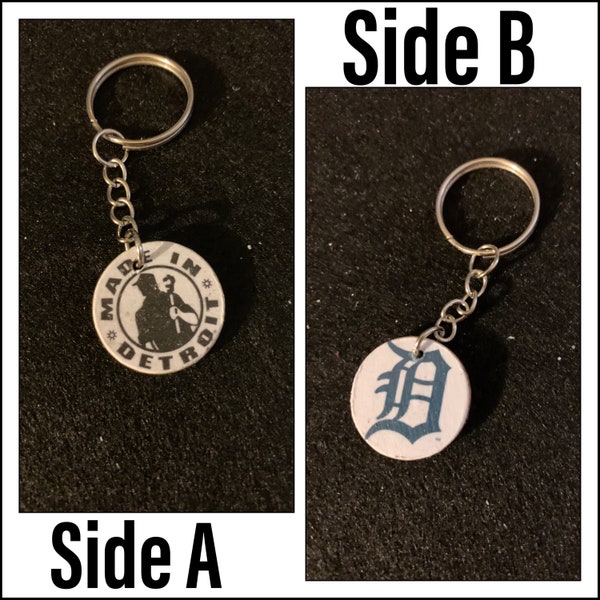 Made in Detroit wood Keychain