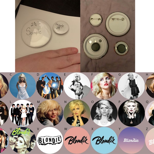 Blondie Debbie Harry Pin back Buttons and Magnets 2.25" or 1.25"